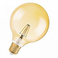 светодиодная лампа Vintage 1906 LED CL GLOBE125,филаментная, GOLD 4,5W(замена 36Вт),теплый белый свет | код. 4052899962071 | OSRAM